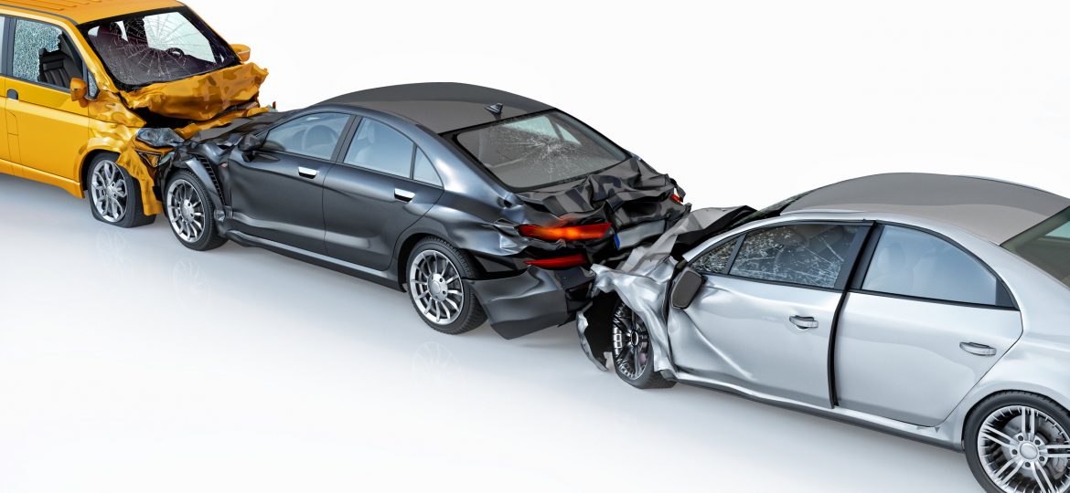 three-car rear-end collision